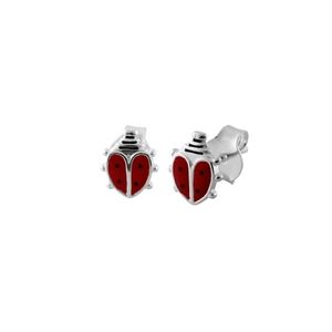 ♥️ LADYBUG STUD STERLING SILVER EARRINGS